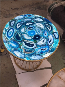Blue Agate Bar Table Top/Luxury Wall Design