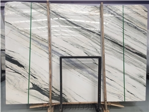 China Bianco White Marble Diagonal Grain Slabs Wall Floor
