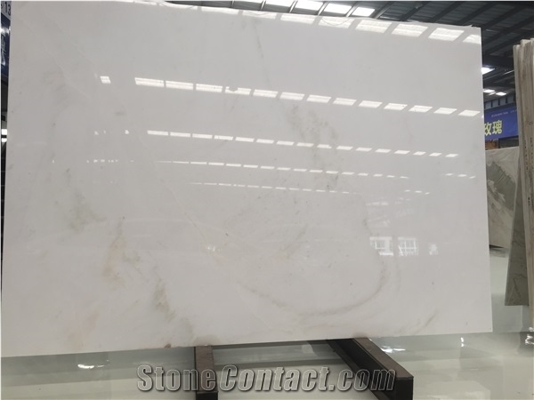 Pure White Holywhite Marble Slab Tile, Sichuan White Marble