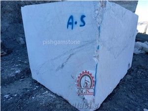 Aligoodarz White Crystal Marble Quarry Blocks