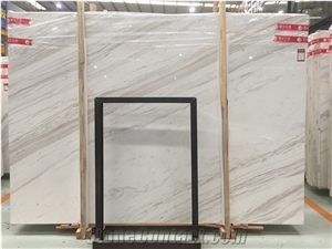 Volakes White Marble Slab Tile Step Wall Floor Project