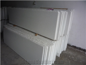 White Crystal Marble Slab Tile Wall Floor Step Project