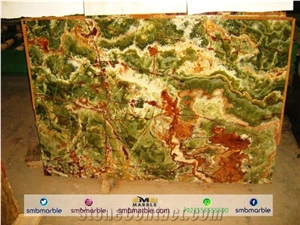 Multi Green Onyx Slabs- Pakistan Green Onyx Tiles
