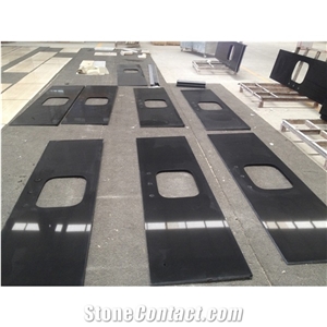 8mm 15mm Artificial Black Mirror Thin Quartz Stone Countertops