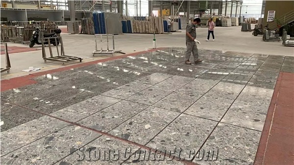 Grey Artificial Terrazzo Interior Finish Wall Cladding Tiles, Cement Flooring Tiles