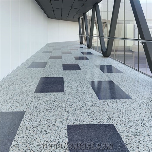 Grey Artificial Terrazzo Interior Finish Wall Cladding Tiles, Cement Flooring Tiles