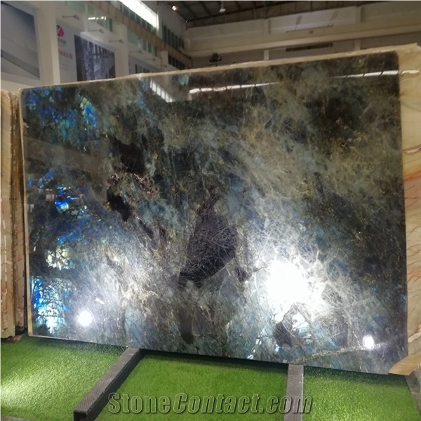Labradorite Blue Granite 96 Inches Kitchen Stone Countertop