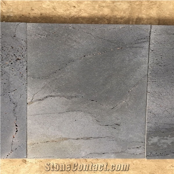 Natural Basaltic Stones-Basalt Ant Line Sawn Stones Tile