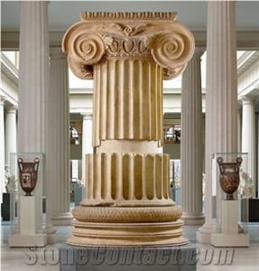 Roman Marble Pillar Woman Carved Gateway Building Column