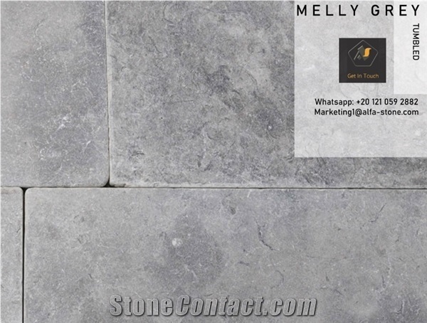 Melly Grey Limestone Tumbled Tiles