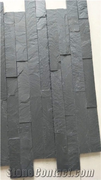 Black Slate Thin Culture Stone Panel Cladding