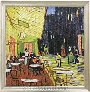 Blue Sky Coffee Shop and City Night Glass Mosaic Artworks