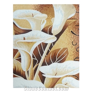 Calla Flowers Design Scenery Glass Mosaic Artworks for Wall