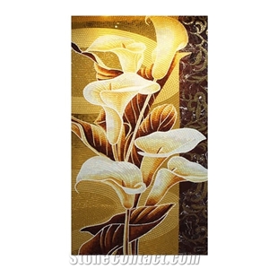 Calla Flowers Scenery Glass Mosaic Artworks for Wall