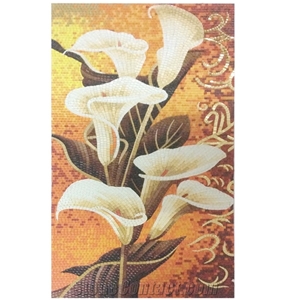 Calla Flowers Scenery Glass Mosaic Artworks for Wall