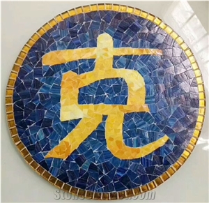 Chinese Characters Made by Glass Mosaic Art Medallion