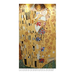 Kiss Of Abstract Klimt Charactersseries Glass Mosaic