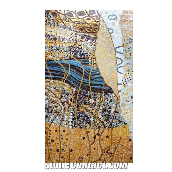 Klimt Characters Glass Mosaic Artworks Medallion