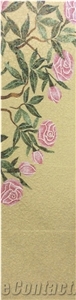 Little Pink Roses Glass Mosaic Art Medallion Design