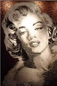 Marilyn Monroe Portrait Glass Mosaic Art Medallion