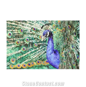 Nice Beautiful Peacock Series Glass Mosaic Artworks