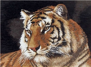 Tiger Head Glass Mosaic Artworks Medallion Animal Photos