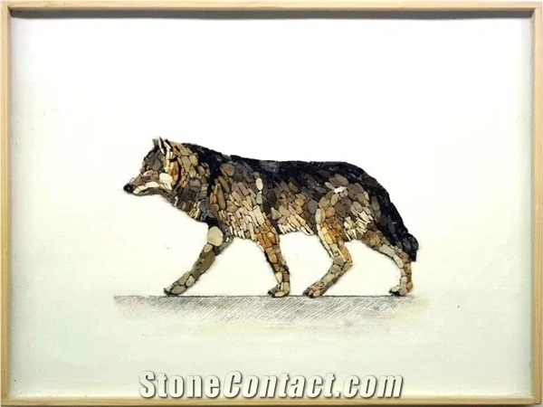 Wolf Glass Mosaic Artworks Medallion Animal Photos
