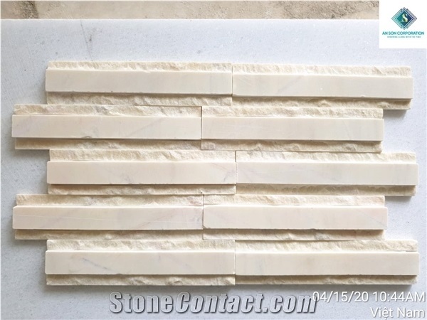 Beige Marble Wall Cladding Honed Split Face