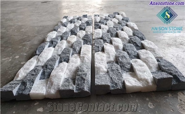 Best Stone for Wall Wave Design Black and White Wall Panel