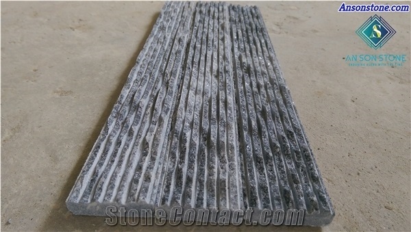 Black Line Chiseled Wall Panel Marble