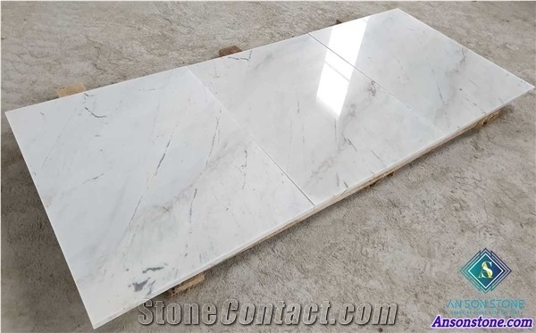Chamfered Edge Milky White Marble for Wall Cladding