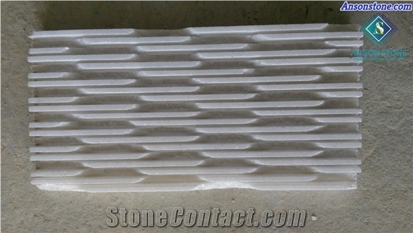 Comb Chiseled Marble Wall Panel