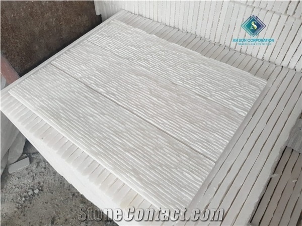 Crystal White Marble Line Chiseled Wall Cladding Panels