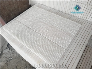 Crystal White Marble Line Chiseled Wall Cladding Panels