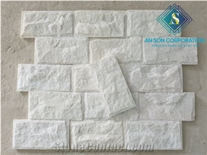 Mushroom Milky White Marble Split Wall Stone