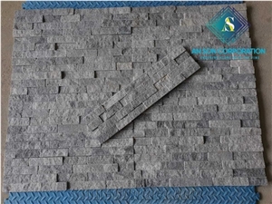 Split Face Black Marble Wall Panel