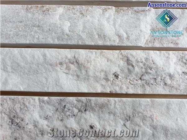 Split-Up Face Milky White Marble Wall Natural Wall Cladding