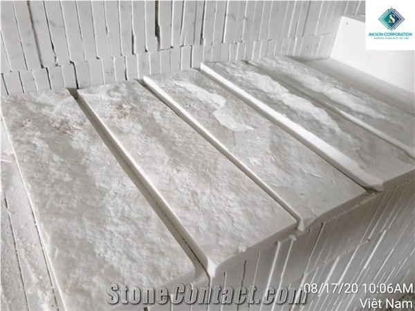 Split up Face Milky White Marble Wall Panel