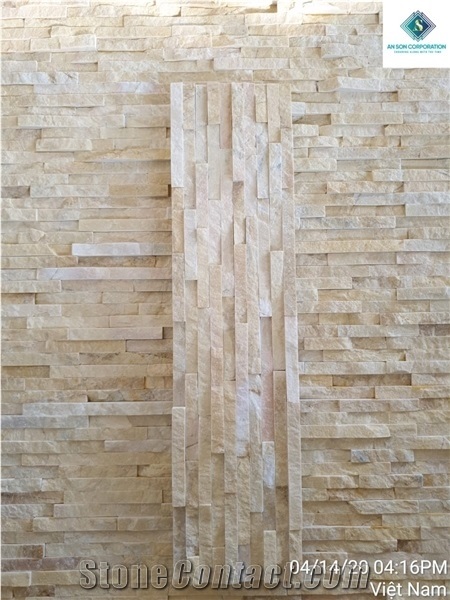 Yellow Marble Wall Panel Combination 10 Lines Culture Stone