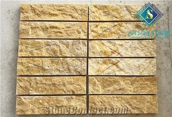 Yellow Marble Wall Panel Split Face