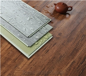Spc Click Lock Flooring Tiles Wooden Design Artificial Stone Spw045