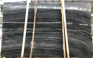 Forest Black Marble Wooden Veins Marble Slabs Wall Cladding