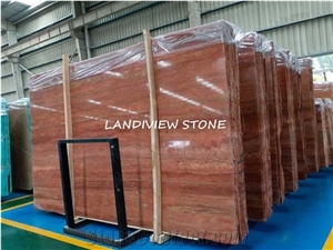 Red Travertine Rosso Walling Tiles Slabs