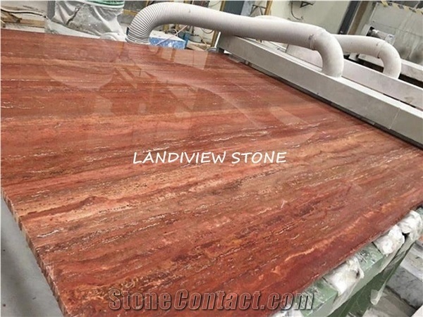 Travertino Rosso Red Countertop Walling Flooring Slabs Tiles