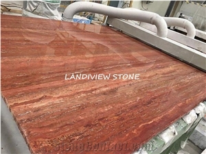 Travertino Rosso Red Countertop Walling Flooring Slabs Tiles
