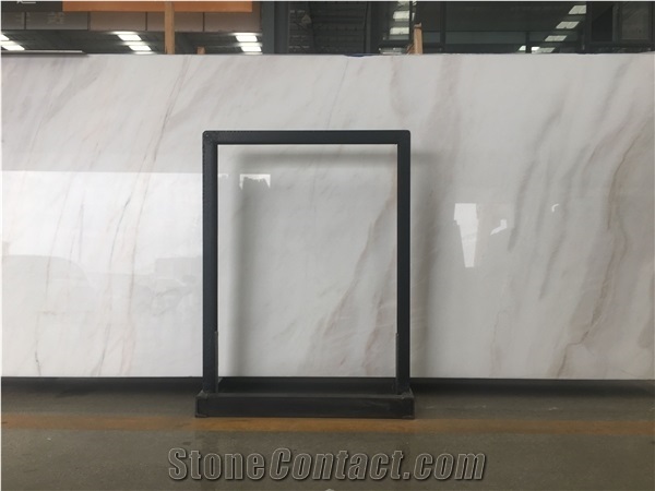 Nora White Marble Slab and Tiles with Black and Gold Veins