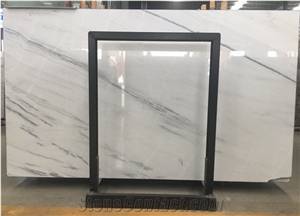 Nora White Marble Slab and Tiles with Black and Gold Veins