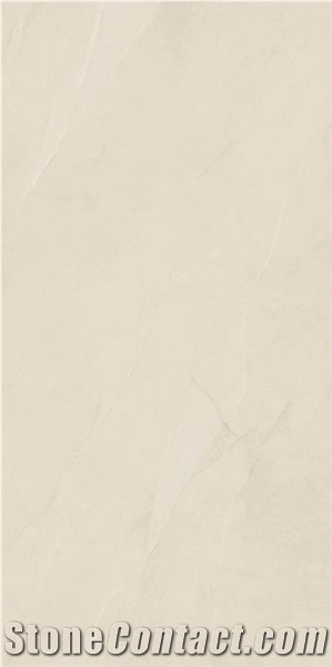 Glossy Beige Cream Marble Glazed Ceramic Tile Slab Flooring