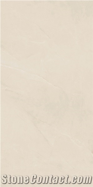 Glossy Beige Cream Marble Glazed Ceramic Tile Slab Flooring