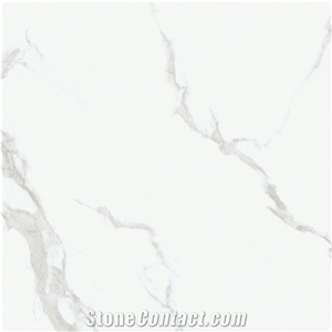 Polished Calacatta Carrara Marble Looks Backsplash Ceramic Tiles